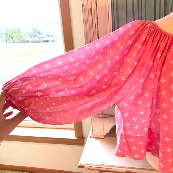 ❌SOLDVoluminous Cotton Voile Peasant Top - Picture 6 of 9